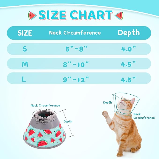 Cat Cone Collar Soft to Stop Licking, Adjustable, Foldable Lightweight Kitten Cones After Surgery Recovery for Cats & Kittens, Cat Cone Alternative (Blue, S)