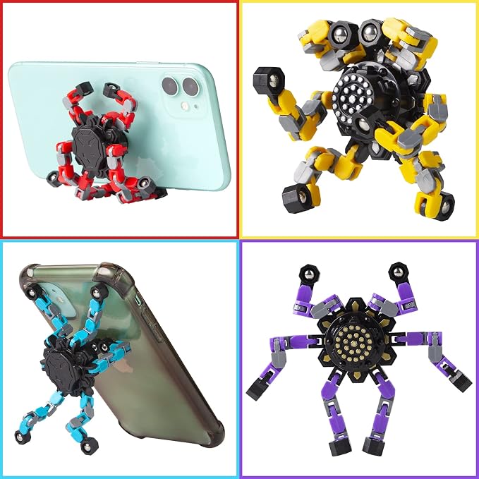 Transformable Fidget Spinners 3 Pcs for Kids and Adults Stress Relief Sensory Toys for Boys and Girls Fingertip Gyros for Party Favors Goodie Bag Stuffers for Kids