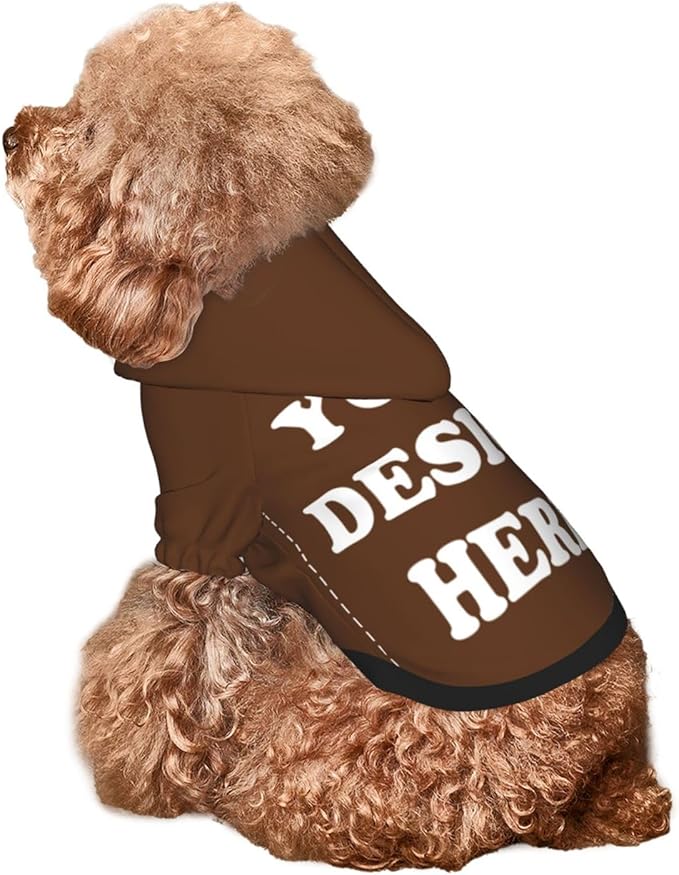 Personalized Chihuahua Dog Hoodie, Custom Pet Warm Sweatshirt Costume with Name Number Photo, Customize ID Clothes for Pupppy Kitten Dogs Cats, Chocolate, XXS