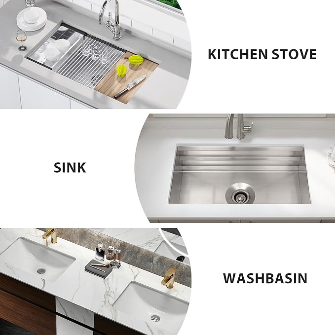 18Inch Sink Splash Guard – Extended Length & Tall Silicone Kitchen Sink Splash Guard with Overhang Drainage Design & Strong Suction Cups for Countertop(Dark Grey, 18''x3.5'')