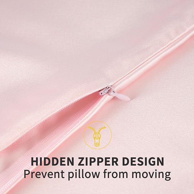 ZIMASILK 100% Pure Mulberry Silk Pillowcase for Hair and Skin Health,Both Sides 19 Momme Silk,1pc (Throw 18''x18'',Pink)