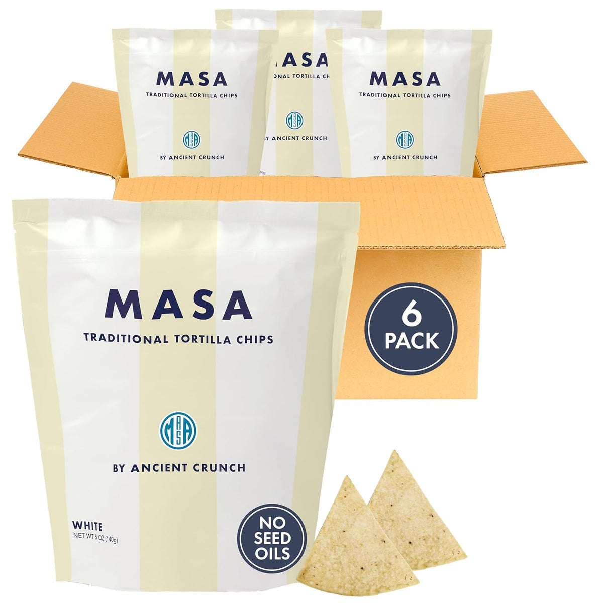 MASA Chips Corn Tortilla Chips Cooked in Beef Tallow – Seed Oil Free Snack, 2pk×5 oz each– Handmade with Only Naturally Grown Corn & Sea Salt, Gluten Free