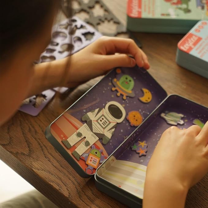 Magnetic Puzzle Box for Kids Ages 3-5, Unicorn Travel Puzzle Game | 30+ Magnetic Pieces, Inspire Fantasy Imagination, Quiet Travel Toy, Gift for Girls and Boys