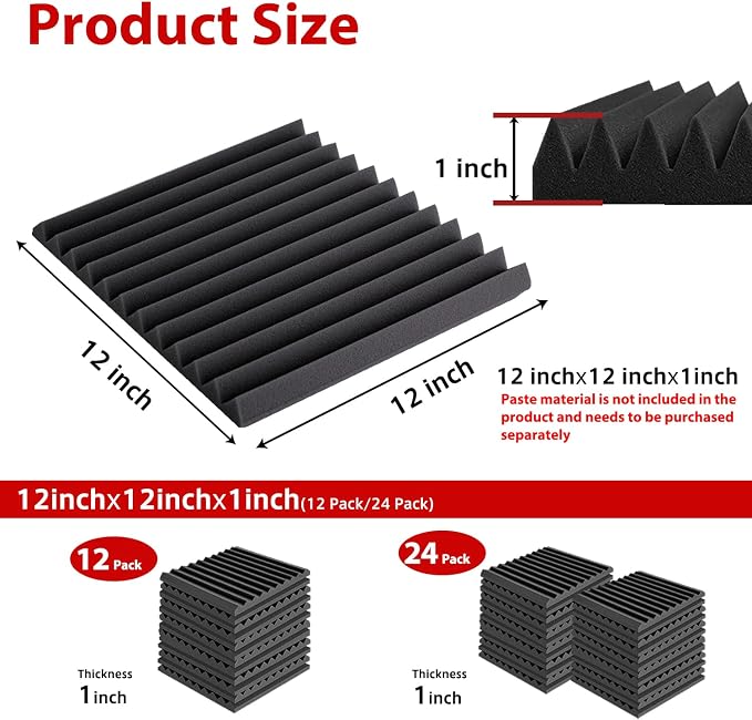 FONESO Acoustic Foam Panels, Sound Proof Foam Panels