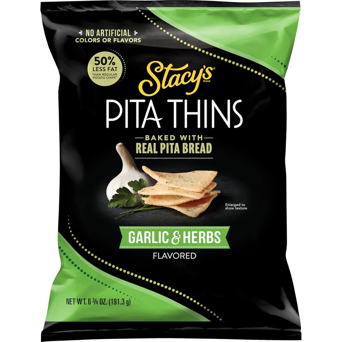 Stacy’s Pita Thins, Sea Salt, No Artificial Colors or Flavors, 6.75oz Bag