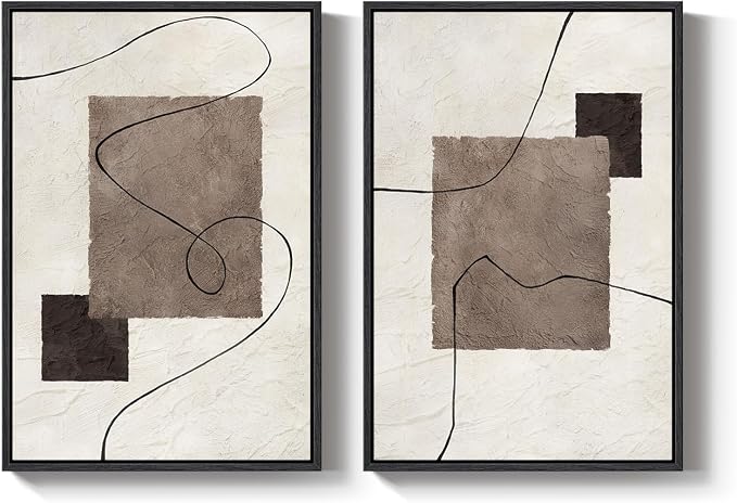 Framed Neutral Abstract Wall Art