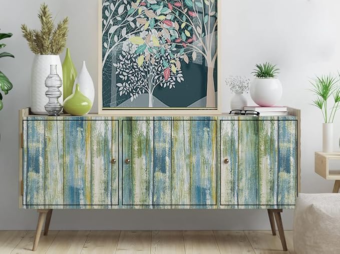practicalWs 35.4''x 118'' Distressed Wood Wallpaper Self-Adhesive Peel and