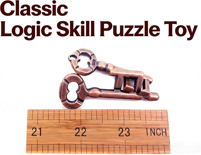 Traditional Metal Brain Teaser – Classic Puzzle Toy for Logic & Skill Development (Keys) (Pack of 2)