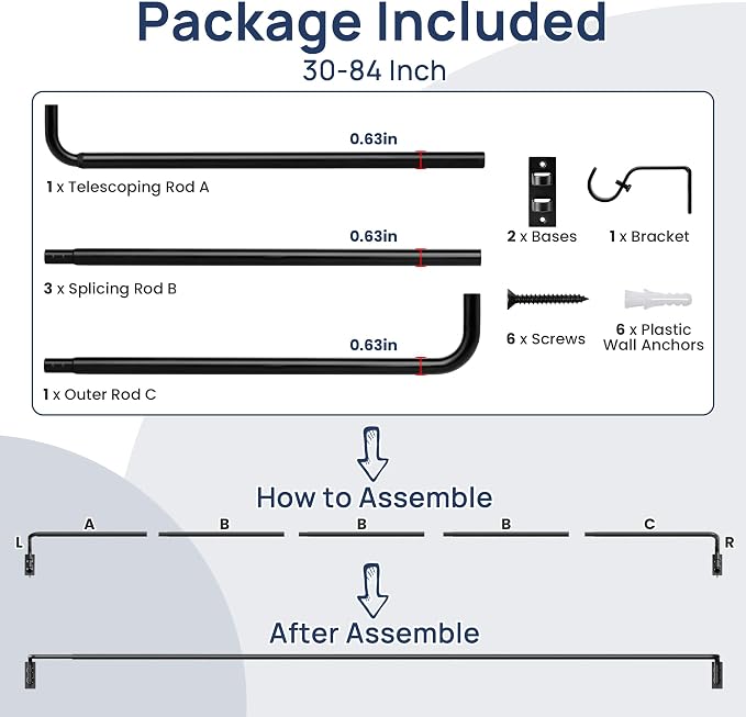 ENJOYBASICS Blackout Curtain rod
