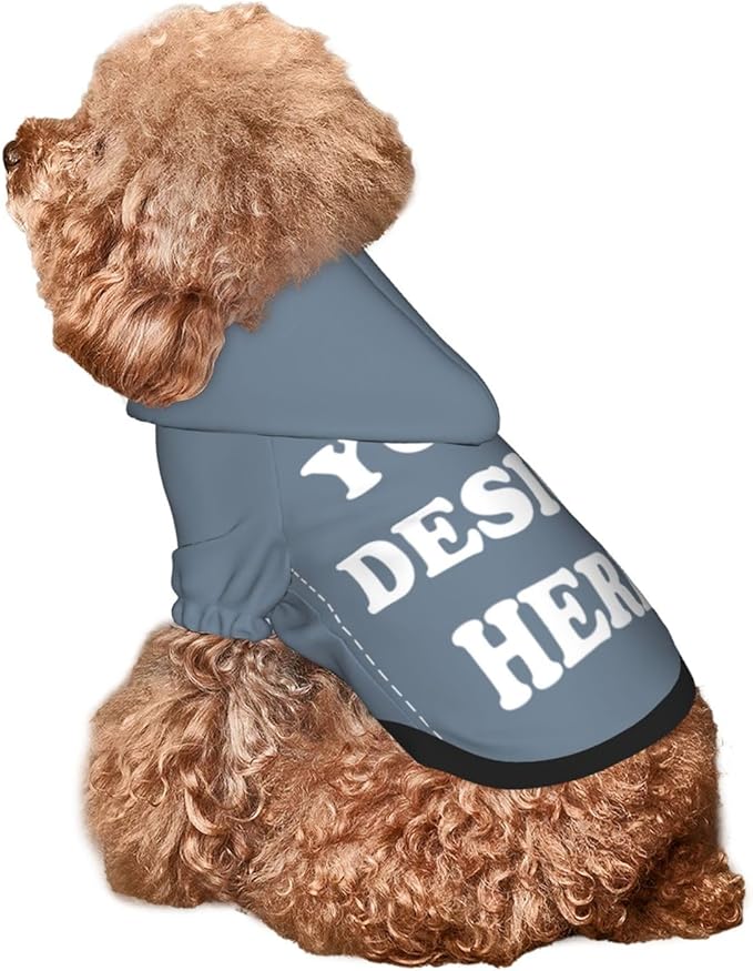 Personalized Chihuahua Dog Hoodie, Custom Pet Warm Sweatshirt Costume with Name Number Photo, Customize ID Clothes for Pupppy Kitten Dogs Cats, SlateGray, XL