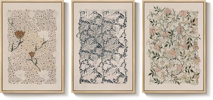 Framed William Morris Canvas Wall Art