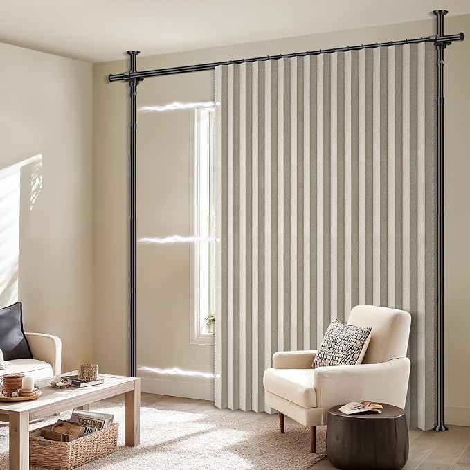 100% Blackout Room Divider Curtains Sets Cream White W100 x L96 in, 1 Panel