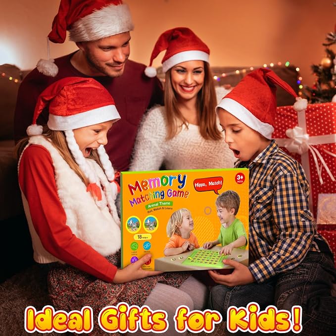 Memory Matching Board Game for Kids: 36 PCS Animal Matching Chess for Kids Games 18 Pairs Memory Cards for Toddlers - Preschool Educational Learning Activities for Boys Girls Family Board Game