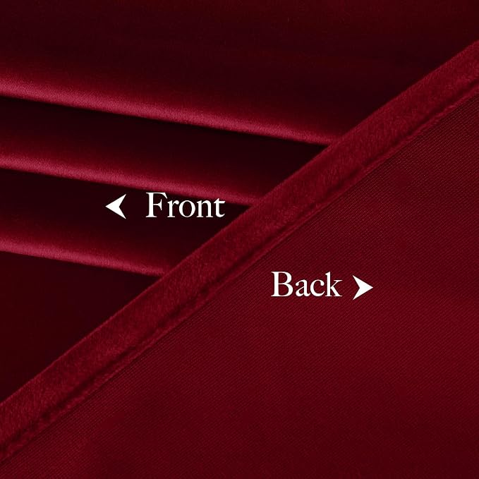 NICETOWN Red Blackout 120" Velvet Curtains