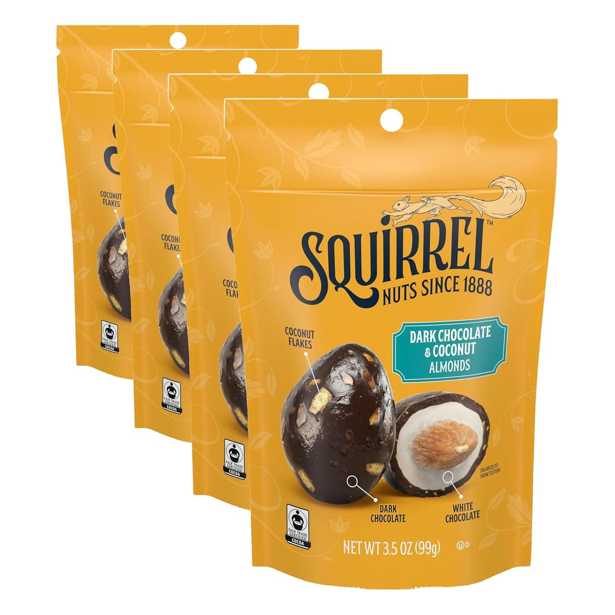 Squirrel Brand Sweet Brown Butter Cashews, 3.5 oz Resealable Bag, Gourmet Flavored Cashews Nuts, Gluten Free, Vegetarian