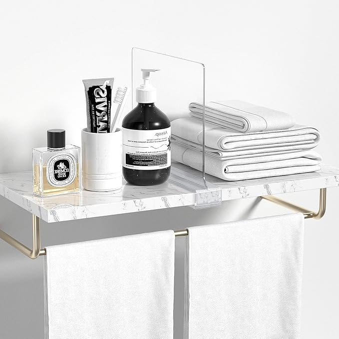 6 PCS Shelf Dividers for Closet Organization Acrylic Clear Closet Shelf Divider for Wooden Shelving Suitable for Wooden or Vertical Shelves Or Bedroom, Kitchen and Office..