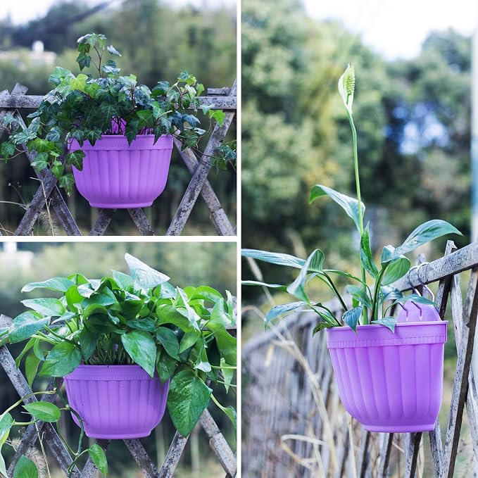 6 Pcs Colorful Resin Wall Hanging Planter Pot Vertical Garden Living Wall Mount