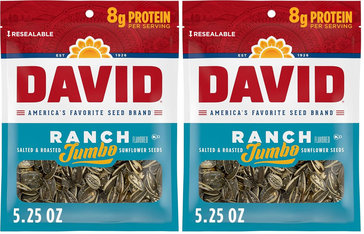 DAVID Jumbo Sunflower Seeds, Ranch Flavor, 5.25 oz.