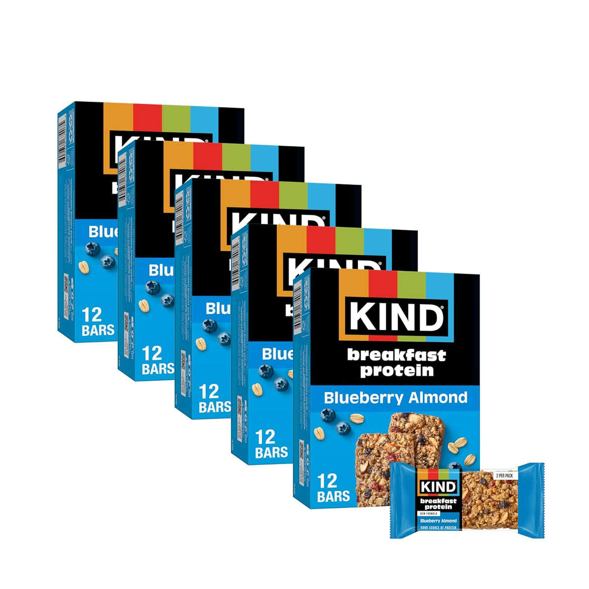 KIND Breakfast Protein Bars, Dark Chocolate Cocoa, Gluten Free, Low Sodium, Healthy Snacks, 8g Protein, 30 Count (30 Packs of 2 Bars)