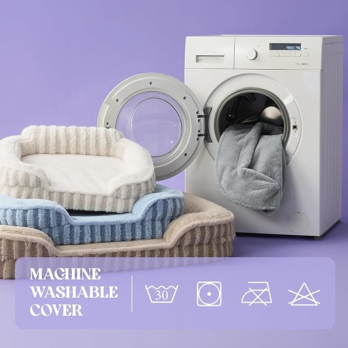 LE SURE Cute L-Plus Dog Beds, Orthopedic Waterproof Large Pet Bed with Sides, Non-Slip Bottom and Egg-Crate Foam Dog Couch Sofa with Washable Removable Cover, Grey