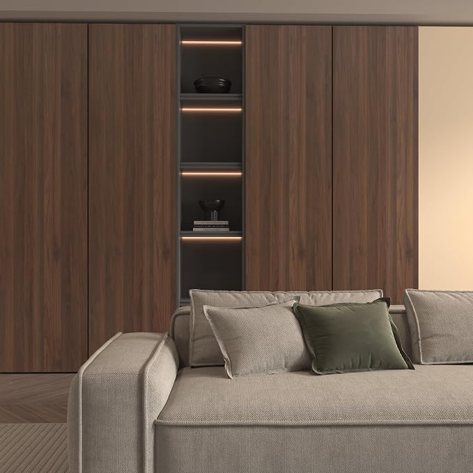 BOMENG Large Walnut Wood Contact Paper Matte 48"x197" Dark Brown Wood Wallpaper