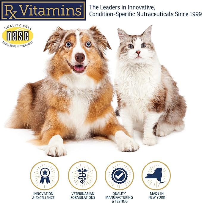 Rx Vitamins Liquid Immuno Dog & Cat Immune Support - Reishi Mushroom Supplement for Dogs & Cats Plus L-Lysine for Cats - Ideal Dog Eye Supplements, Immunity Booster Cat Supplements - 4 oz