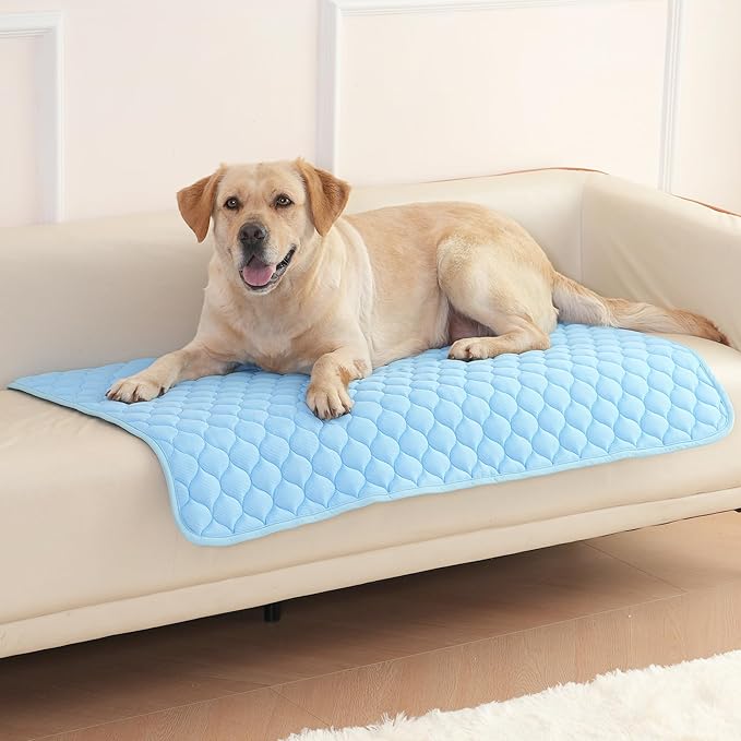Dog Cooling Mat, No Need to Freeze Or Refrigerate This Cool Pet Pad Cat Mats- Keep Your Pet Cool, Machine Washable. (59" x 39" (XXL), Blue)