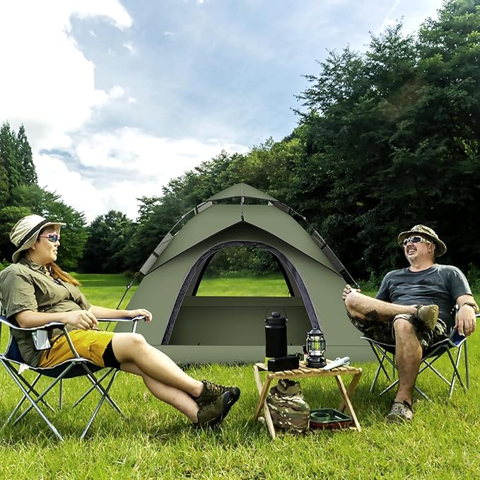 Instant Pop Up Tents for Camping, 2-3 Person Camping Tent 60s Automatic Easy Setup Tent, Double-Thick Waterproof Instant Tents for Hiking Backpacking