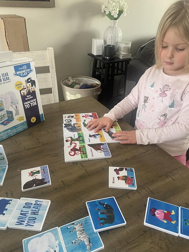 CreateOn Eric Carle Polar Bear with Head to Toe Bonus Set Magnetic Tiles, Building Set for Kids, Magnetic Building Toys for Kids, STEM Toys for Boys and Girls Ages 3+, 24 Piece