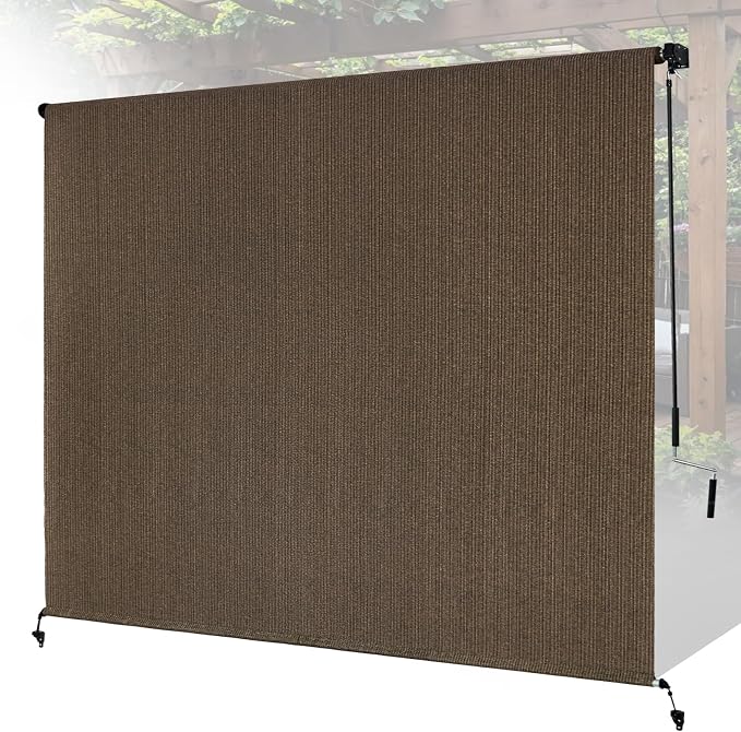 10'W x 8'H Mocha Outdoor Roller Shade
