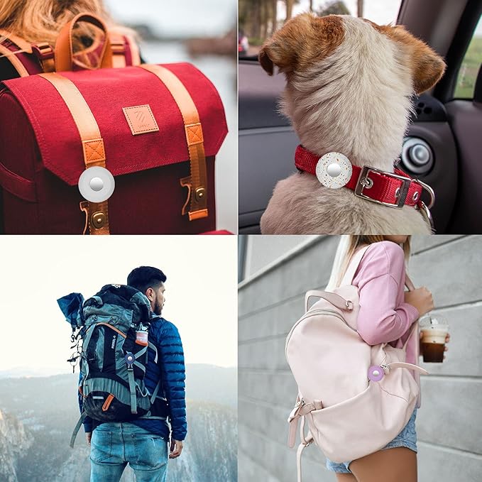 for Airtag Holder for Dog Collar, Cibaabo Silicone Air Tag Case Cover Compatible with Apple Airtags for 0.8-1.2inch Cat Pet Collar Harness Loop