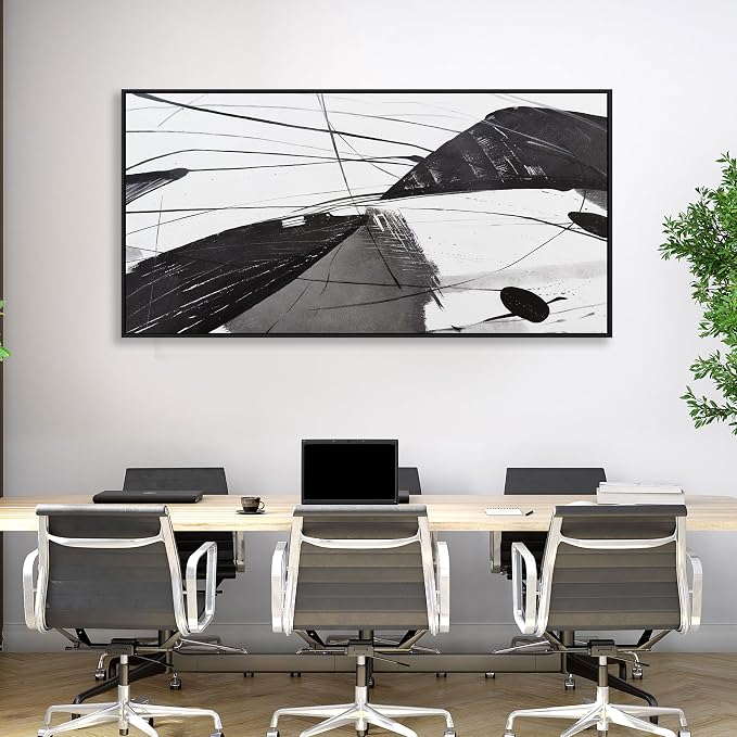 Abstract Canvas Art Home Wall Decor Black and White Abstract Wall Art Framed