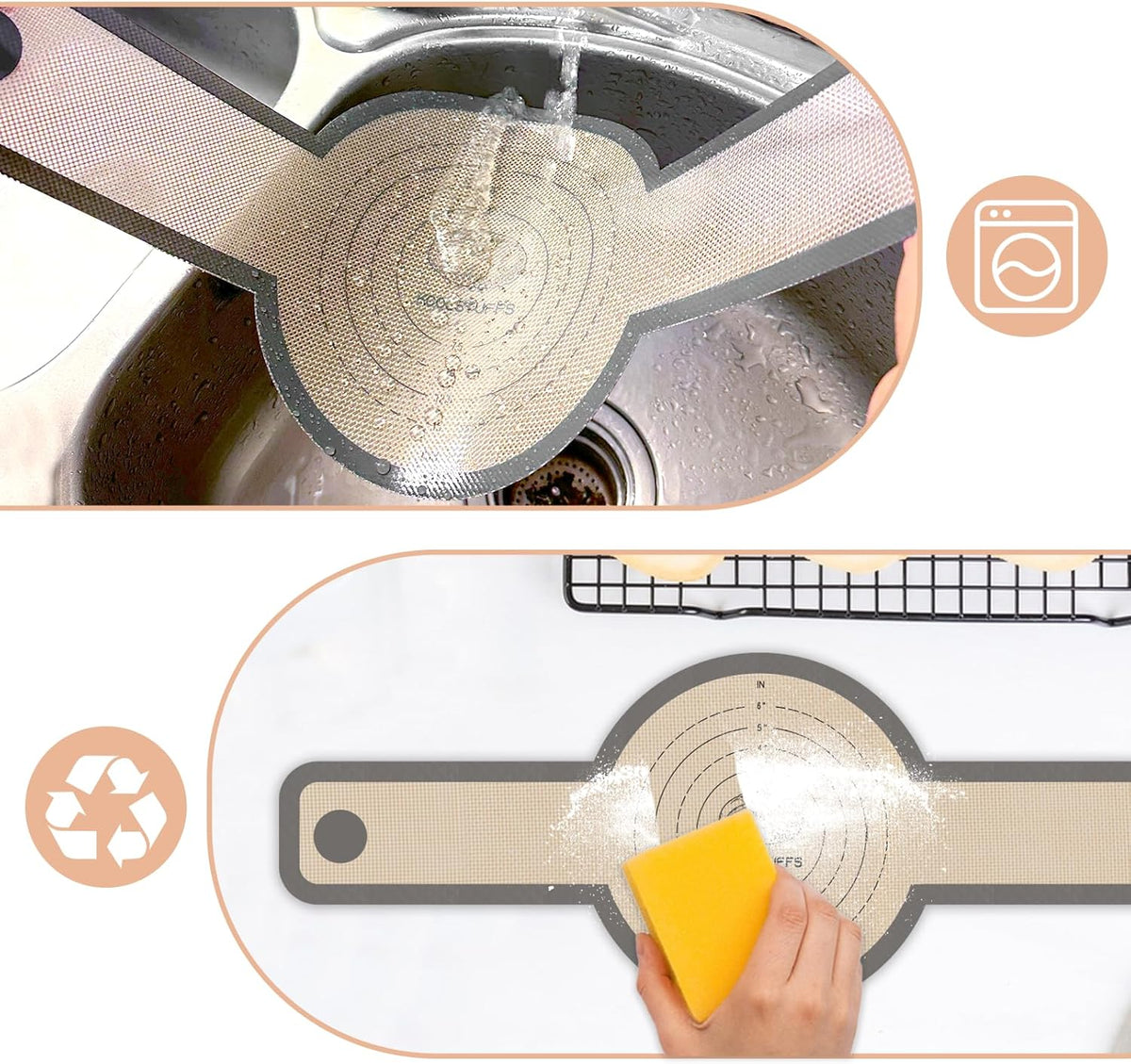 Koolstuffs Silicone Bread Sling for Dutch Oven, 2 PCS Non-Stick & Easy Clean Reusable Sourdough Mat, Sourdough Bread Baking Supplies, Tools & Accessories