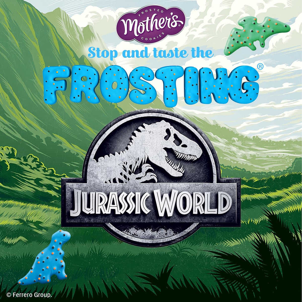 Mother's Chocolatey Dynamite Dinosaurs Cookies, Inspired by Jurassic World, Individually Wrapped Treats, 10-Pack Box, 10 oz