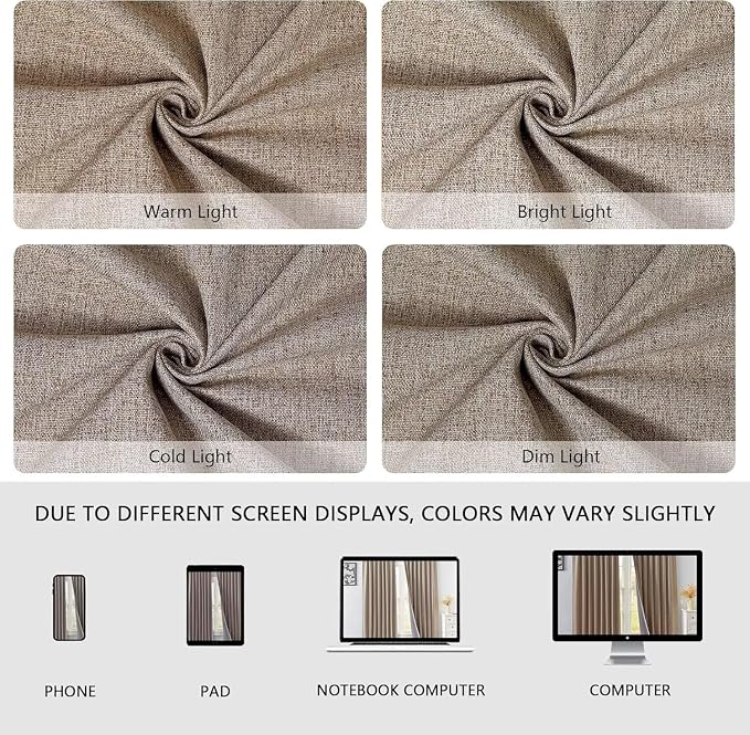 Blackout Curtains Customsize for Bedroom, 100% Black Out Curtains 1 Panel