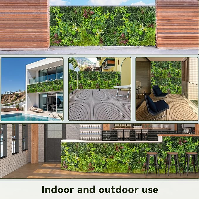 Artificial Grass Wall Boxwood Plant Panel: 20"x20" UV Resistant Green Leaves