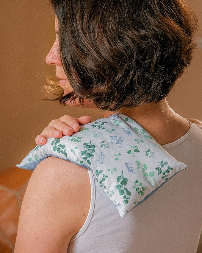 Large Microwave Heating Pad with Flax Seed, Scented or Unscented, Good for Back Pain or Cramps, Moist Heat Therapy or Ice Pack, Microwavable Bean Bag, 6" x 12" (Flannel Floral, Lavender & Peppermint)