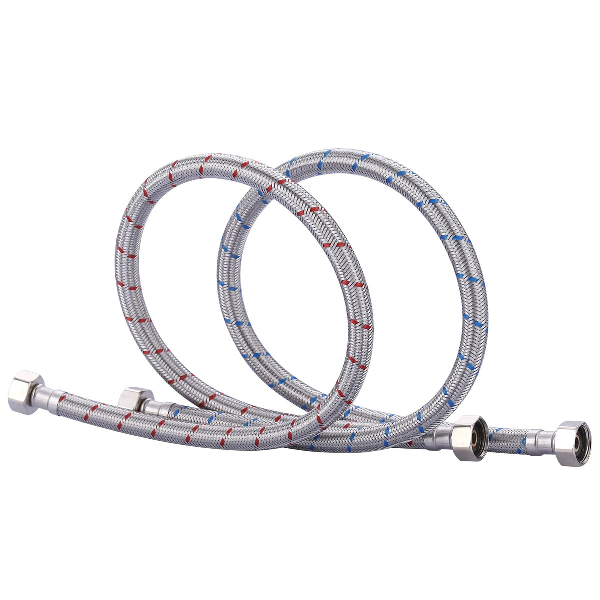 ARCORA 72-Inch Faucet Hose 1/2 to 1/2 | Braided Stainless Steel Supply Lines, cUPC Certified, 1 Pair