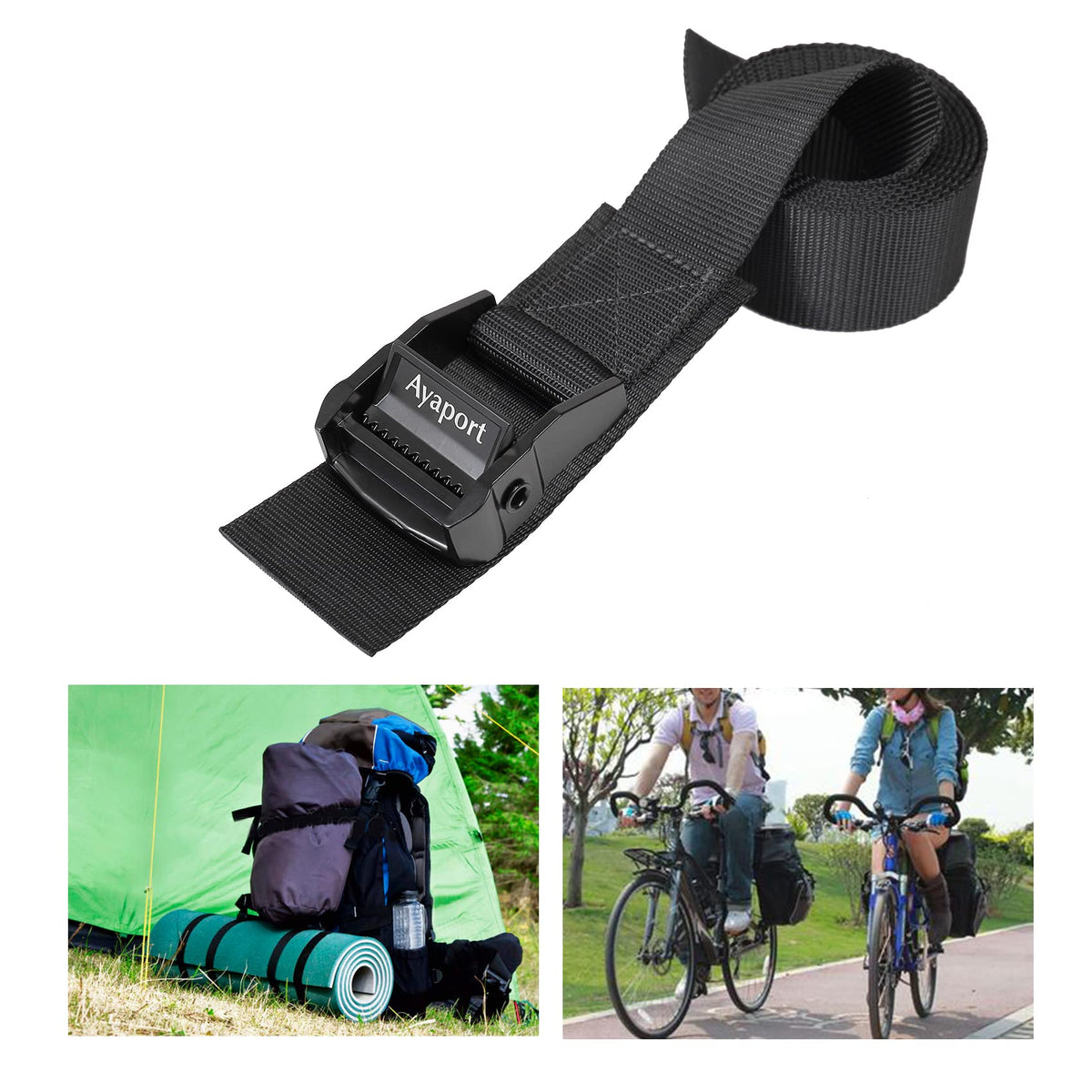 Ayaport 1.5in x 8ft Cam Buckle Tie Down Straps – 4 Pack