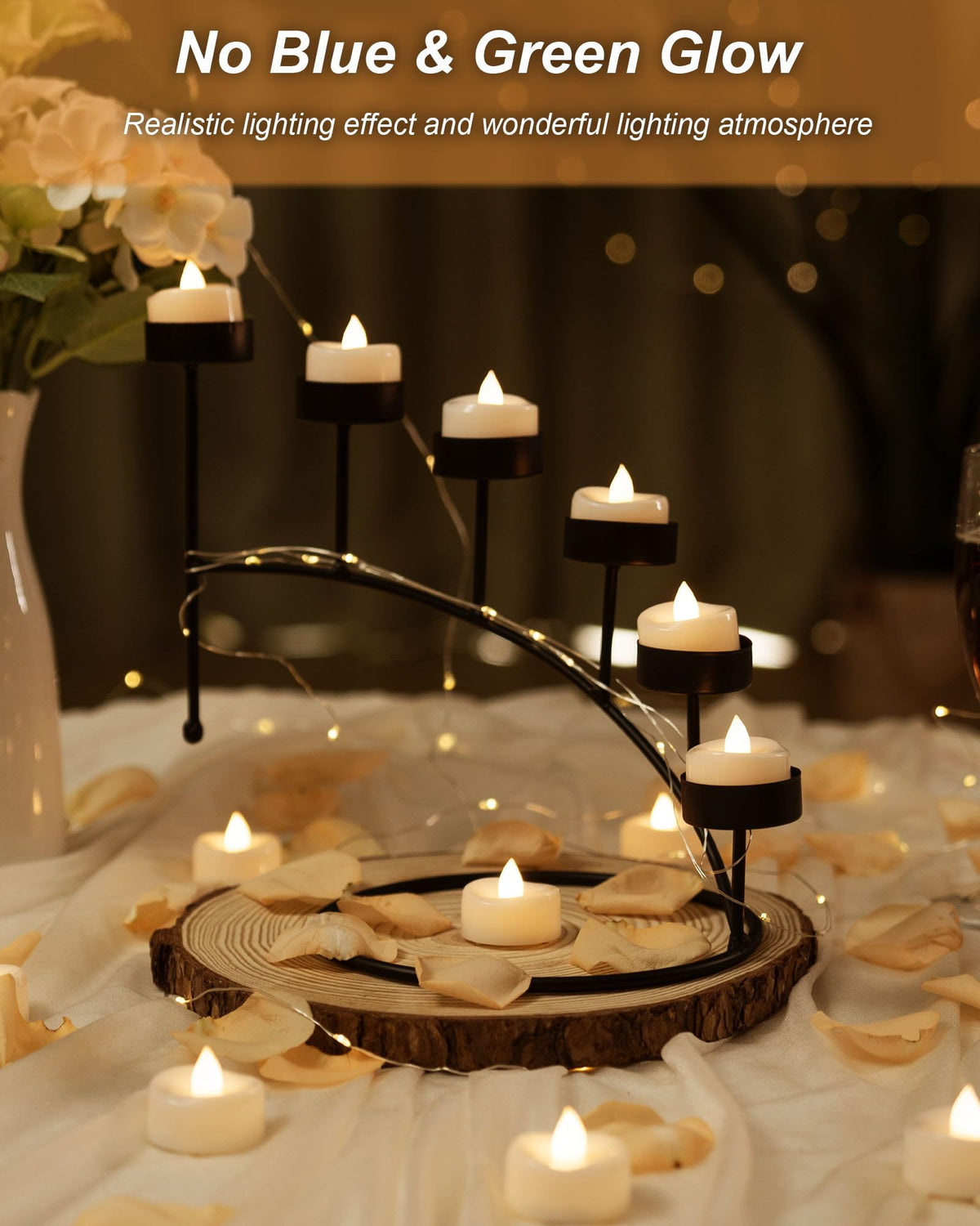 BEICHI Flameless Tea Lights – 100 Pack Warm White LED Candles for Weddings & Home