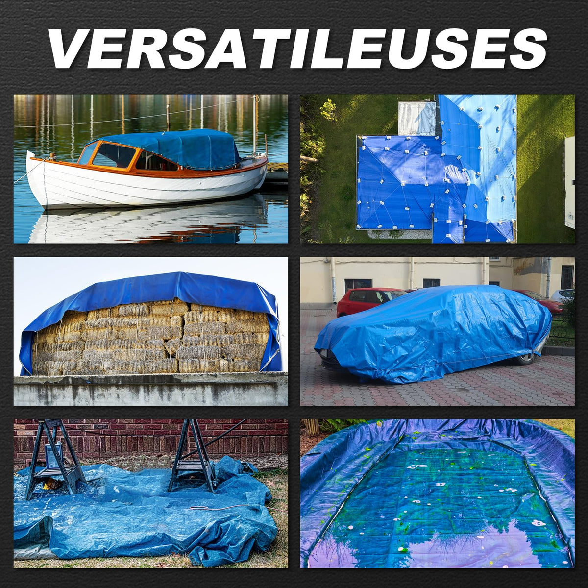 BSRHOME Tarps Waterproof 8x10 ft – 2 Pack, Heavy-Duty Green Tarp with Aluminum Grommets