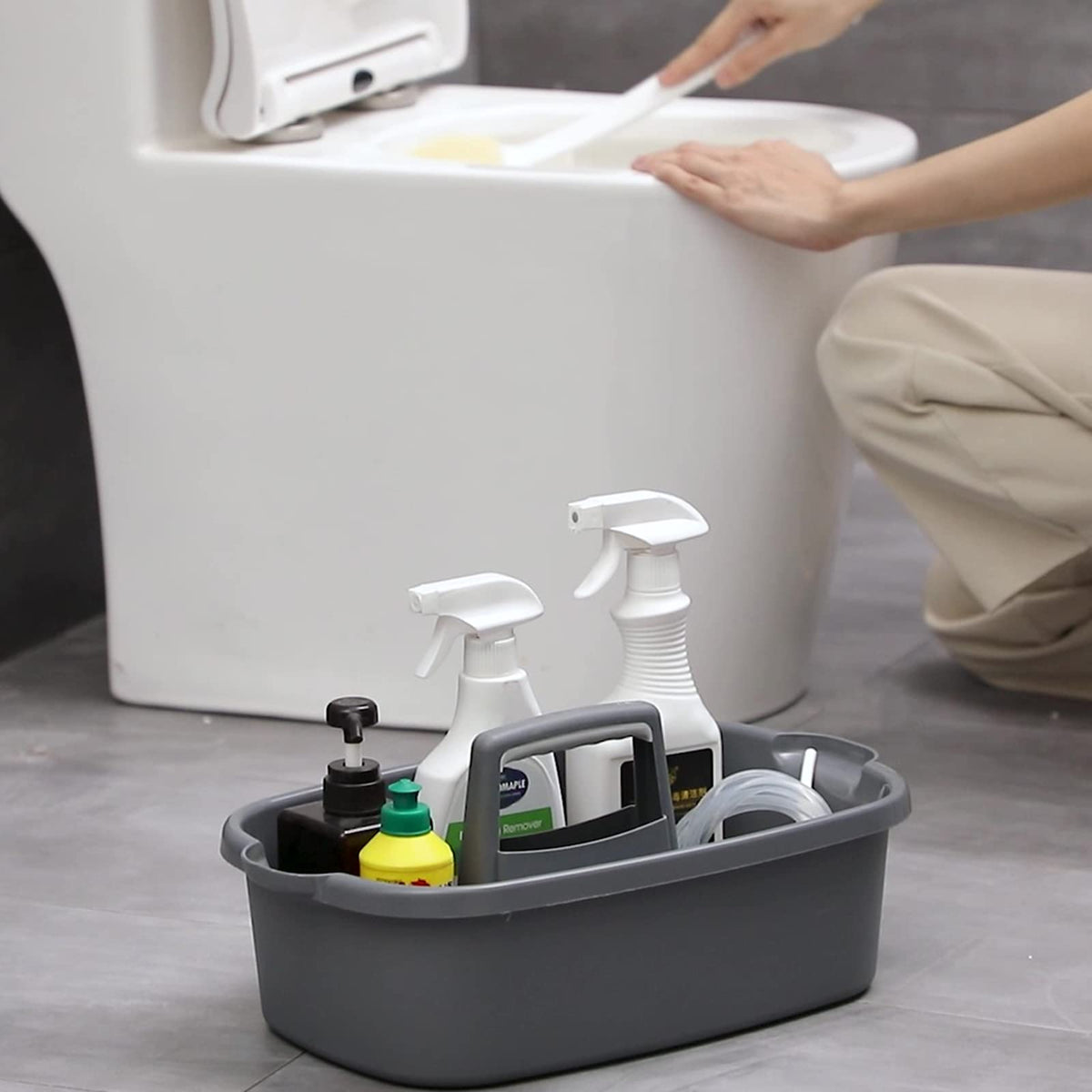 JiatuA Large Cleaning Caddy with Handle | Portable Storage Basket