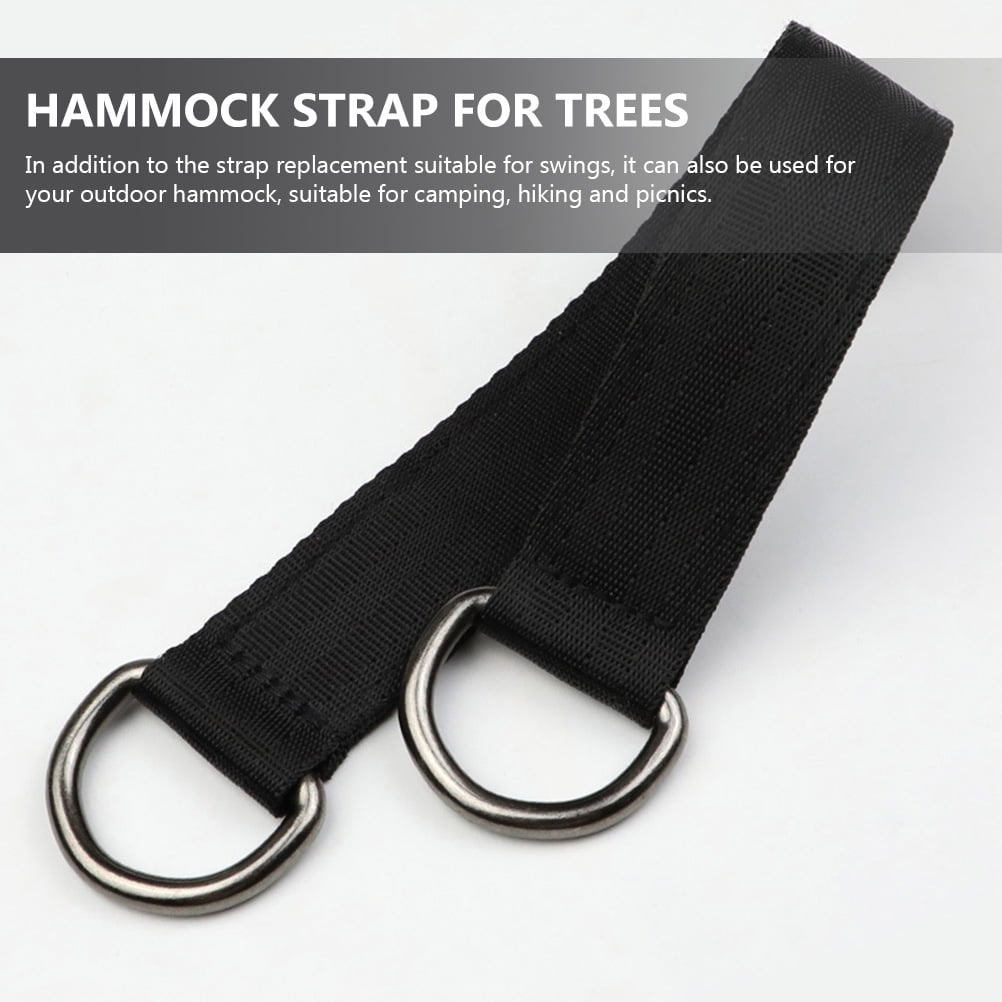 PAMINGONO 6Pcs Tree Hanging Strap Black Stainless Steel for Hammock Ropes and Outdoor Picnics