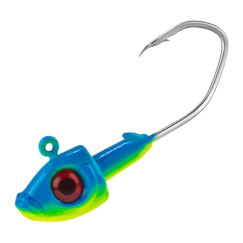 Dr.Fish 10 Pack Crappie Swimbait Jig Heads Freshwater Fishing Jig Minnow Style 3D Eyes Sickle Hook for Panfish Bluegill Bass Walleye Trout Fishing - color: Blue/Green, size: 1/32oz-10 Pack