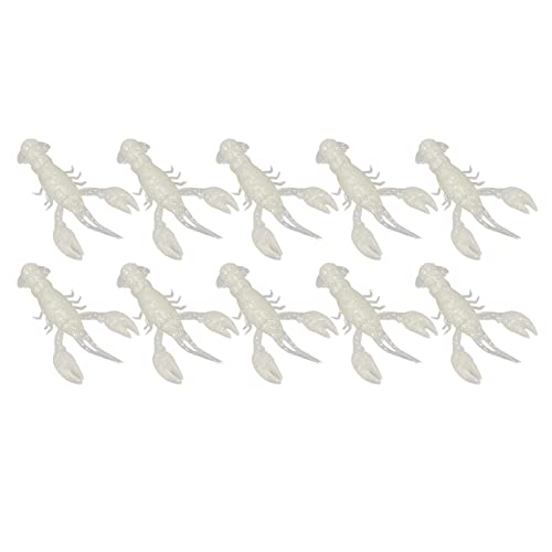 10PC Soft Fishing Lure Crawdad Bait Creature Baits Fishing Lure Set Bass Fishing Lures Soft Plastic Fishing Lures PVC Shrimp Artificial Soft Lure Baits Crawfish Bait Shrimp - color: Luminous
