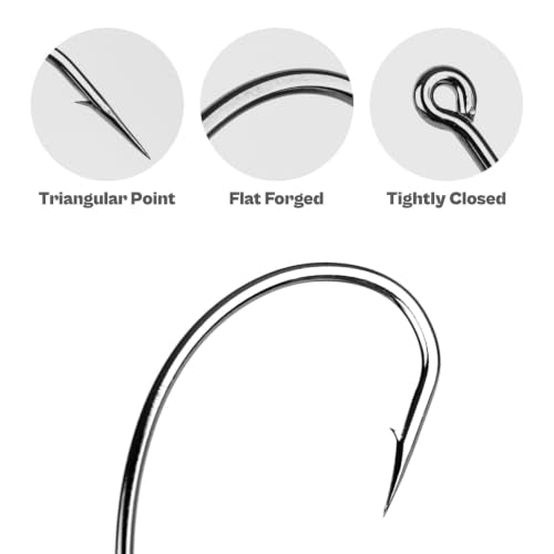 OJY&DOIIIY Offset EWG Worm Fishing Hook, Dual Anti-Slip Bait Keeper System Wide Gap Texas Rig Hook for Soft Plastic Baits 40/30-Pack 1/0 2/0 3/0 4/0 5/0 - size: 3/0 - 40Pack