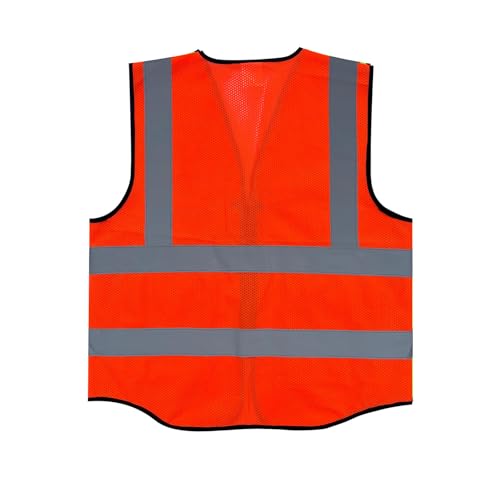 Fishing Vest - Work Vest for Men V Neck Zip Up Lightweight Breathable Sleeveless Utility Jackets Mesh Outwear Vests 2026 - color: 04# Orange