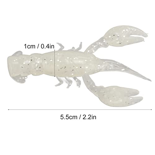 10PC Soft Fishing Lure Crawdad Bait Creature Baits Fishing Lure Set Bass Fishing Lures Soft Plastic Fishing Lures PVC Shrimp Artificial Soft Lure Baits Crawfish Bait Shrimp - color: Luminous