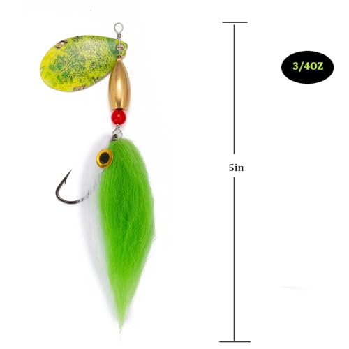 Pike Musky Walleye Fishing Lure Spinnerbait with Feathered Hooks Rooster Tail Fishing Lures Spoon Lures Baits with Tackle Box - color: Style B-Purple