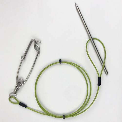 COOLHOOD Stringer Fish Holder for Diving Quick Handspear Fish Needle Hook Stringer with Clip Stainless Steel - color: 80cm
